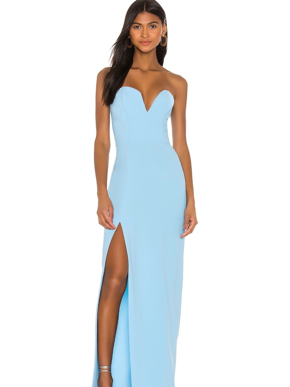 Amanda Uprichard Strapless Sweetheart Gown in Light Blue